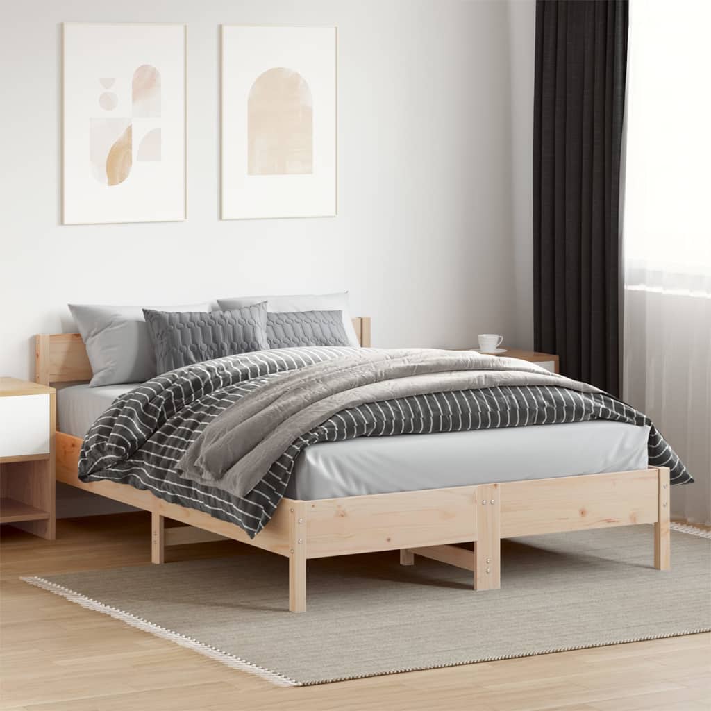 vidaXL Bedframe zonder matras massief grenenhout 150x200 cm afbeelding