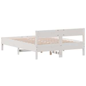 Postel bez matrace bílá 150 x 200 cm masivní borovice - obrázek 6
