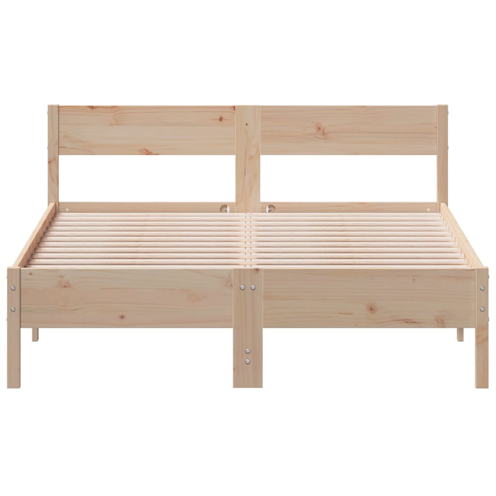 vidaXL Bedframe zonder matras massief grenenhout 140x200 cm bruin, foto 4