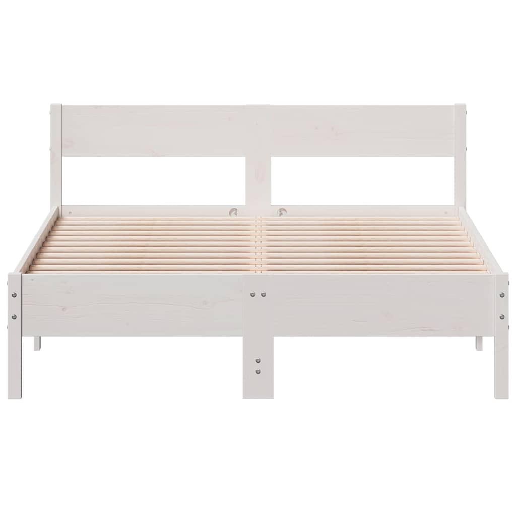 vidaXL Bedframe zonder matras massief grenenhout wit 140x200 cm, foto 4