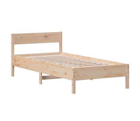 vidaXL gulta bez matrača, 100x200 cm, priedes masīvkoks