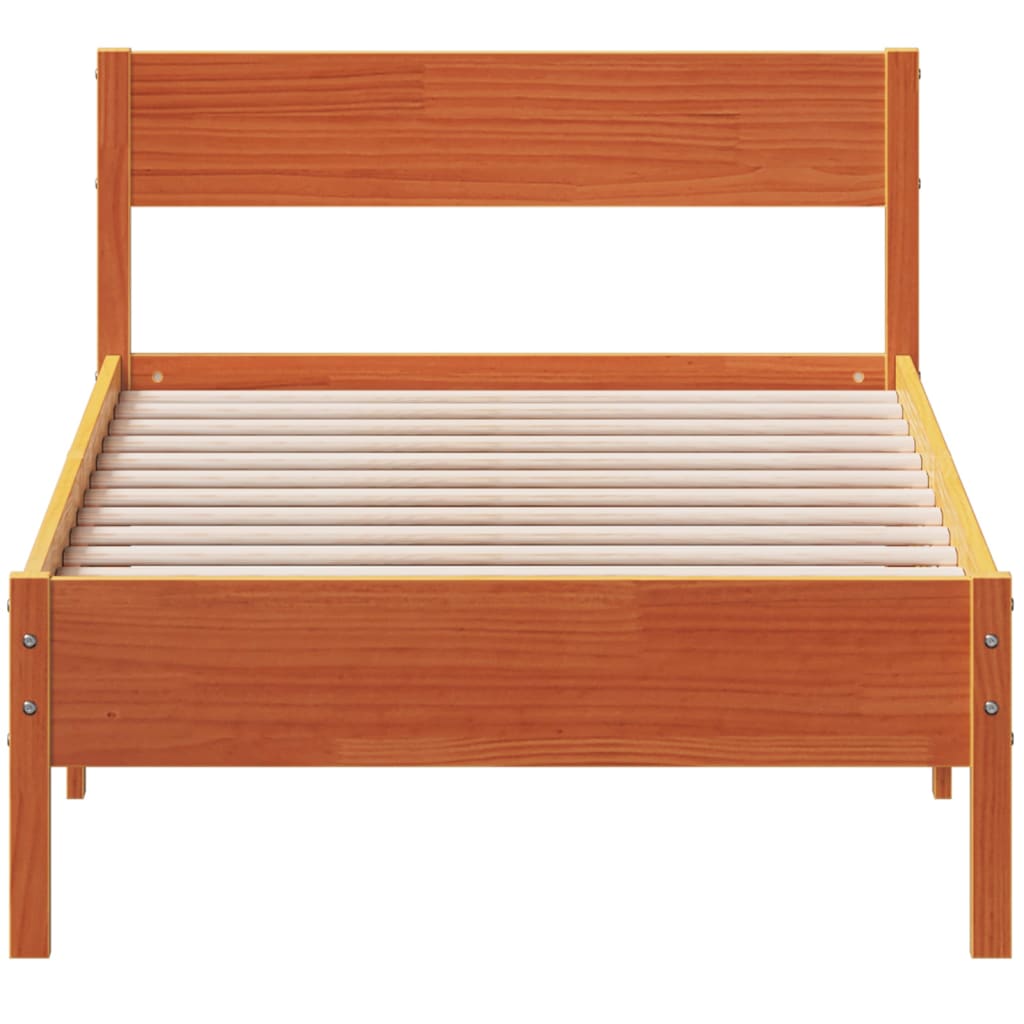 vidaXL Bedframe zonder matras massief grenenhout wasbruin 90x200 cm bruin, foto 4
