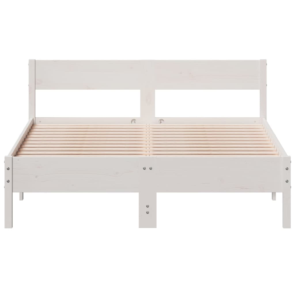 vidaXL Bedframe zonder matras massief grenenhout wit 120x190 cm, foto 4