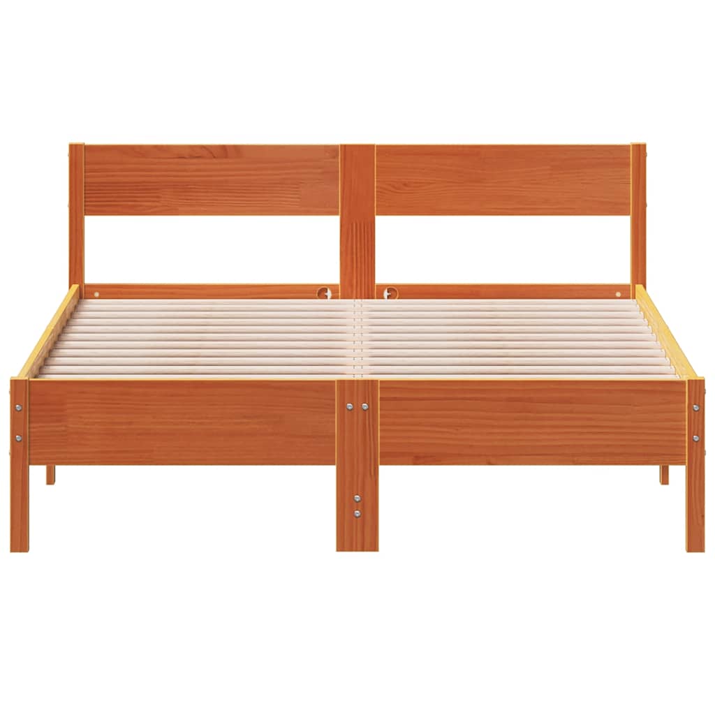 vidaXL Bedframe zonder matras massief grenenhout wasbruin 120x190 cm bruin, foto 4
