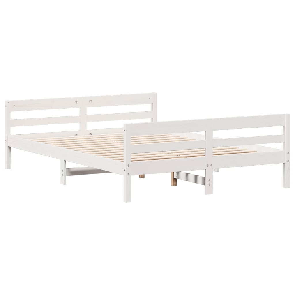 vidaXL Bedframe zonder matras massief grenenhout wit 120x200 cm afbeelding