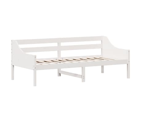 vidaXL Pat de zi fără saltea alb 100x200 cm lemn masiv de pin