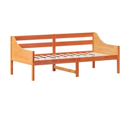 vidaXL Day Bed without Mattress Wax Brown 75x190 cm Small Single Solid Wood Pine