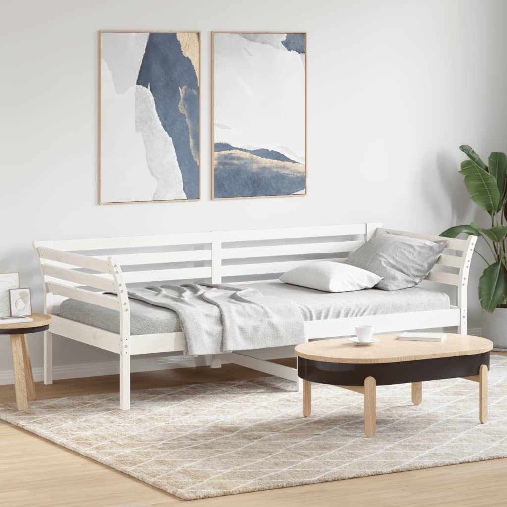 vidaXL daybed uden madras 90x200 cm massivt fyrretræ hvid