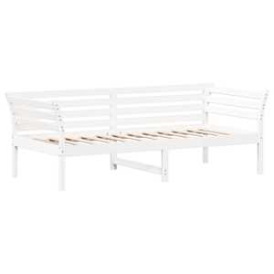 Válenda bez matrace bílá 100 x 200 cm masivní borovice - obrázek 3