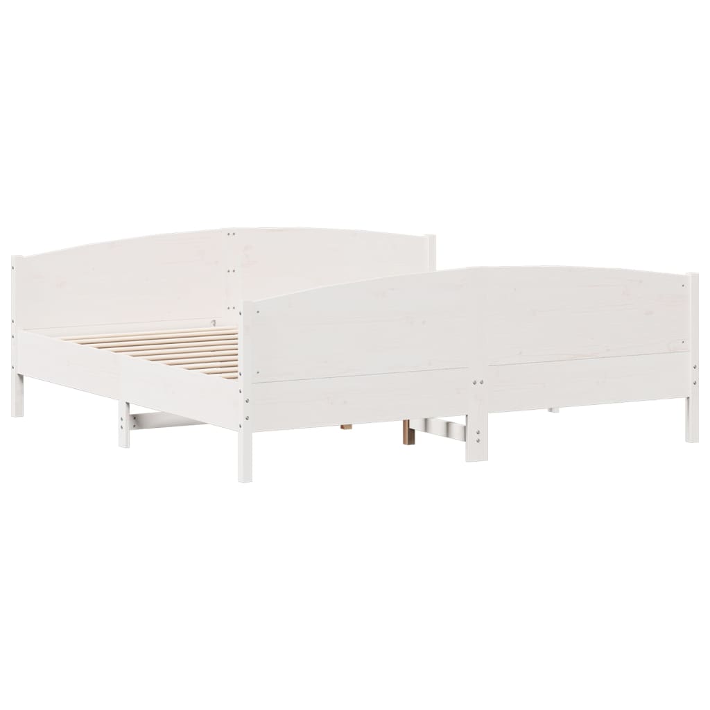 vidaXL Bedframe zonder matras massief grenenhout wit 200x200 cm afbeelding