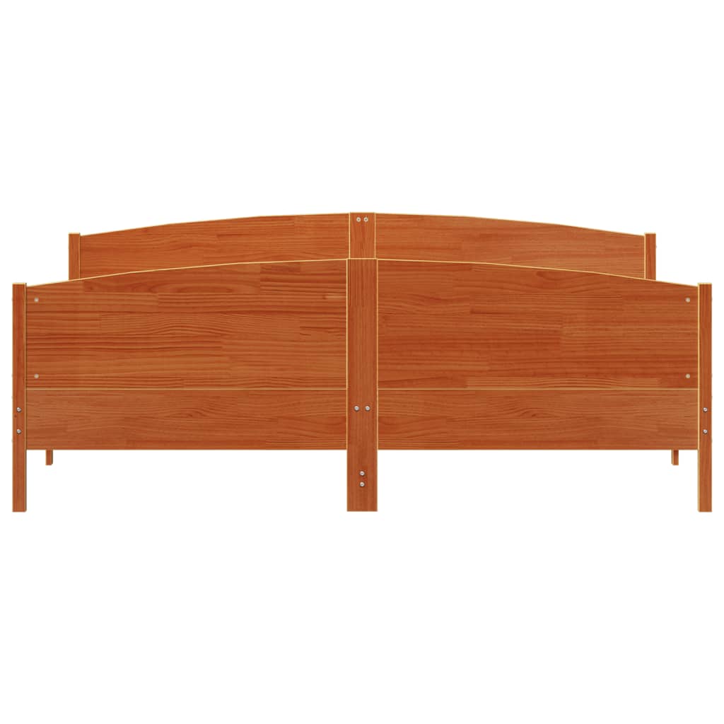 vidaXL Bedframe zonder matras massief grenenhout wasbruin 200x200 cm bruin, foto 4