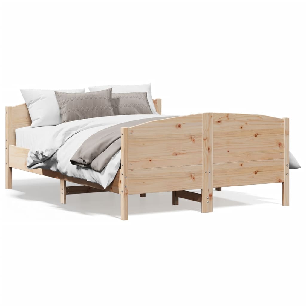 Rám postele s čelem 160 x 200 cm masivní borové dřevo
