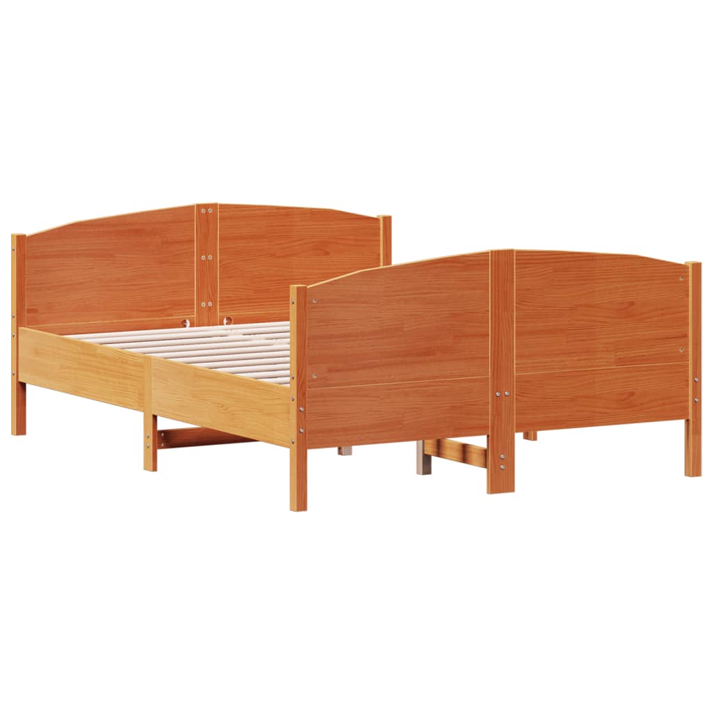vidaXL Bedframe zonder matras massief grenenhout wasbruin 150x200 cm afbeelding