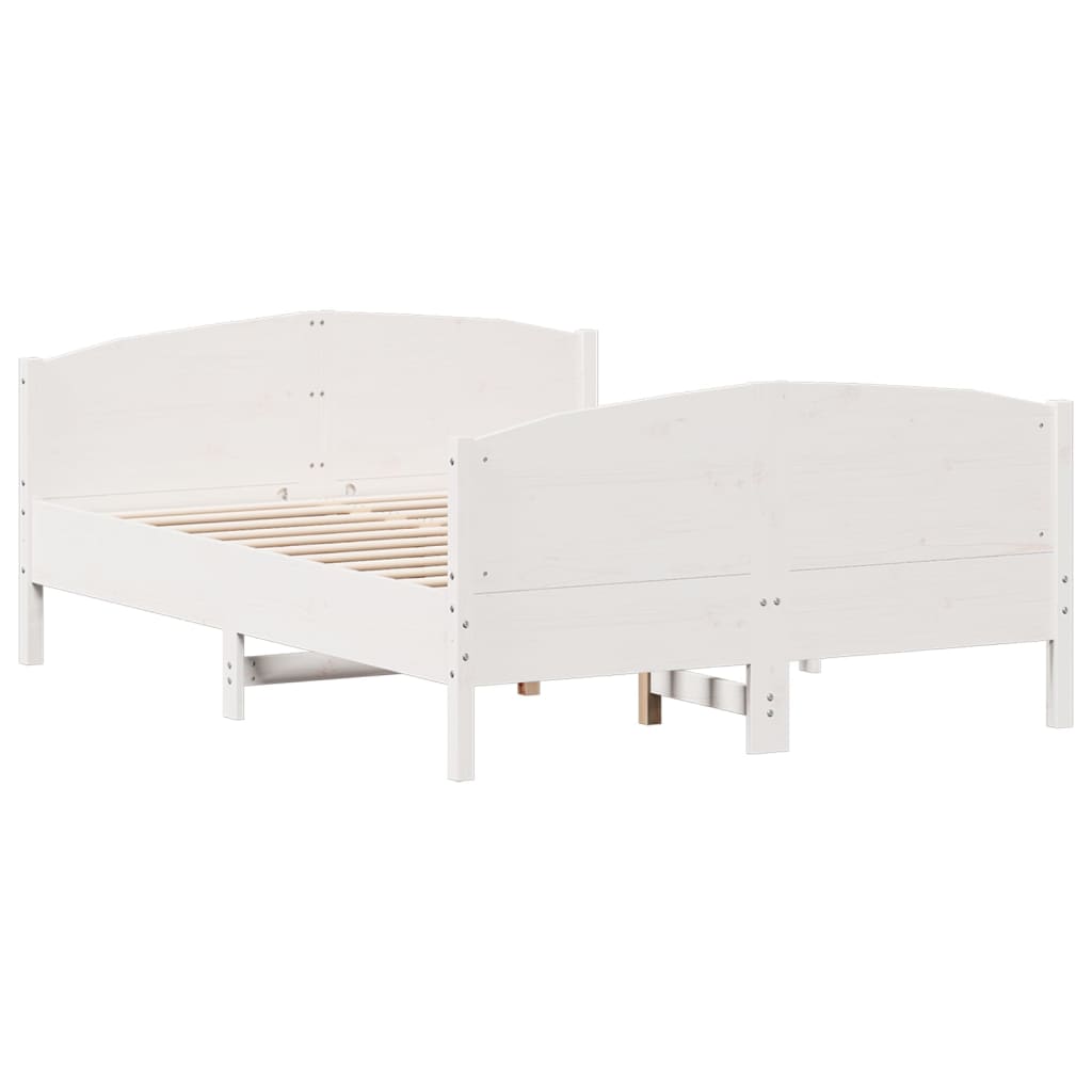 vidaXL Bedframe zonder matras massief grenenhout wit 120x200 cm, foto 2