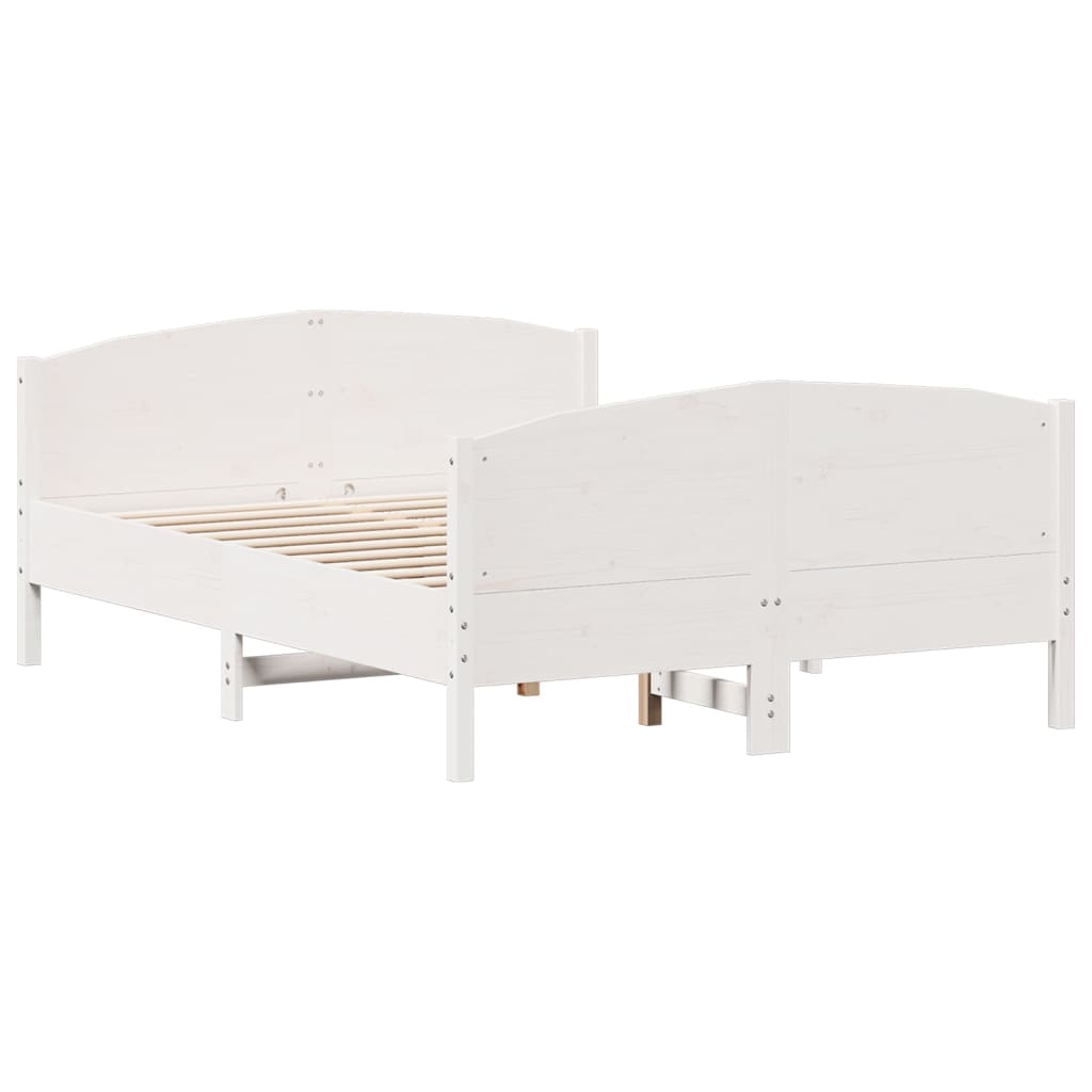 vidaXL Bedframe zonder matras massief grenenhout wit 120x190 cm, foto 2
