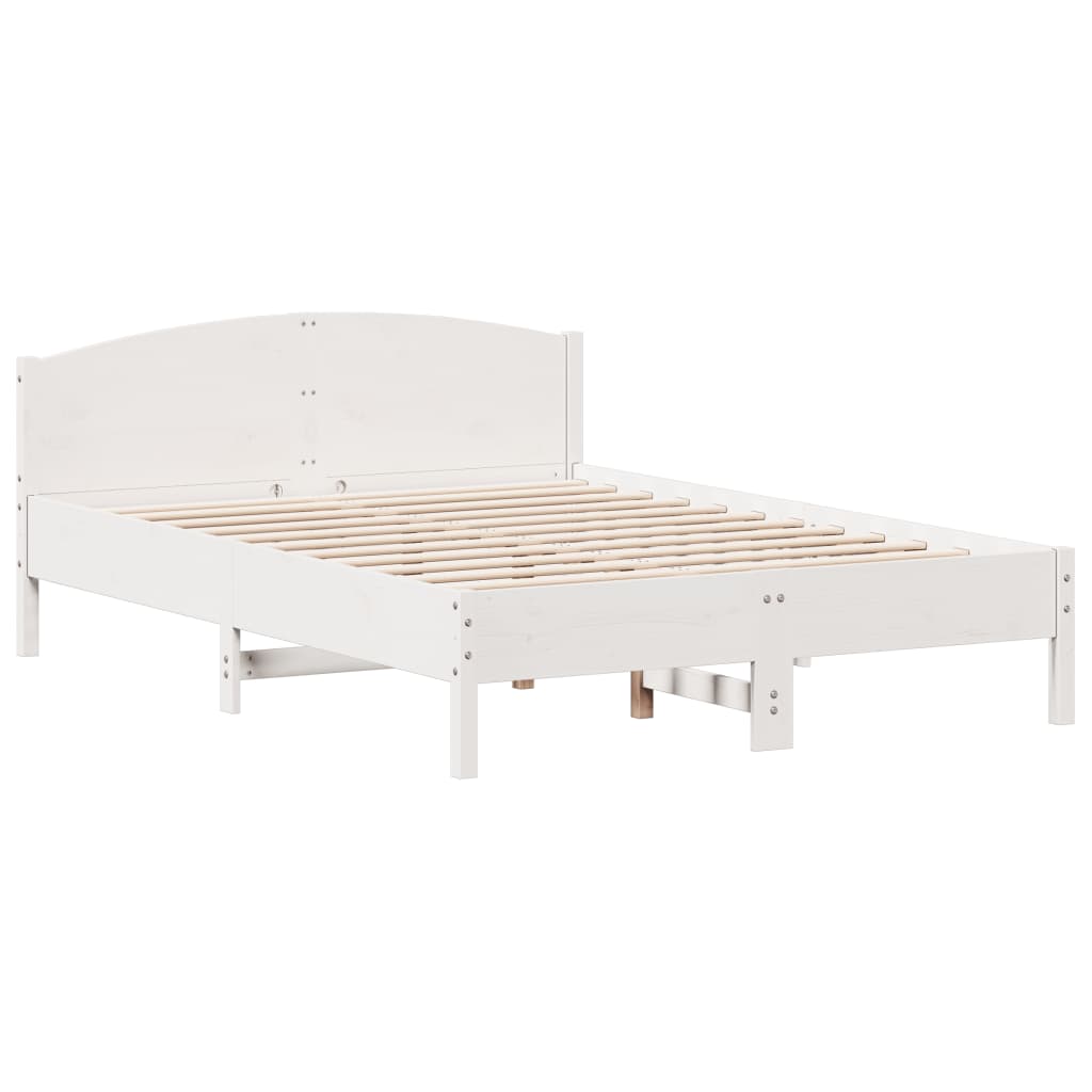 vidaXL Bedframe zonder matras massief grenenhout wit 160x200 cm afbeelding