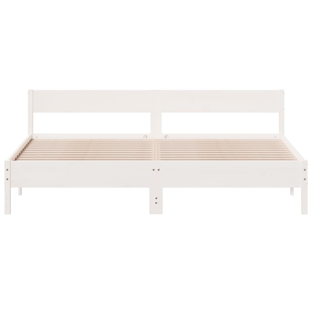 vidaXL Bedframe zonder matras massief grenenhout wit 200x200 cm, foto 4