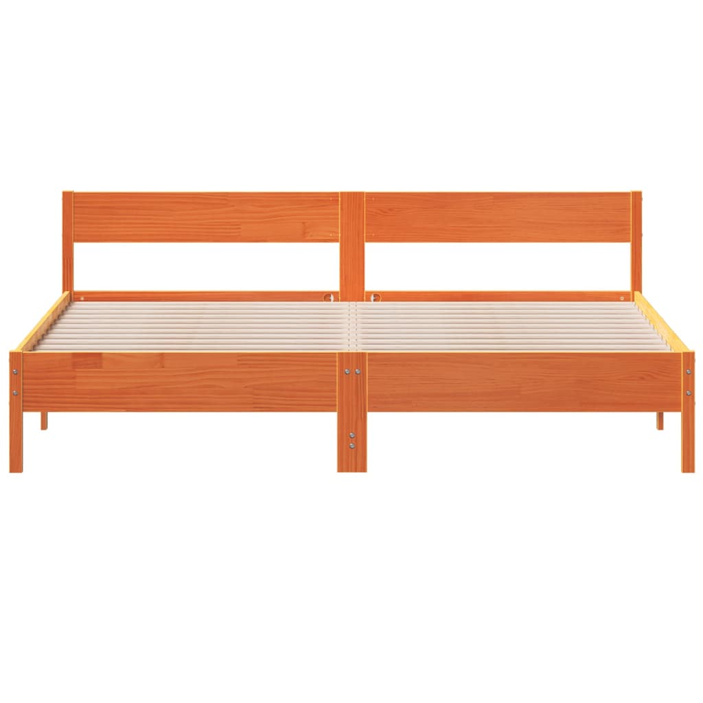vidaXL Bedframe zonder matras massief grenenhout wasbruin 200x200 cm bruin, foto 4