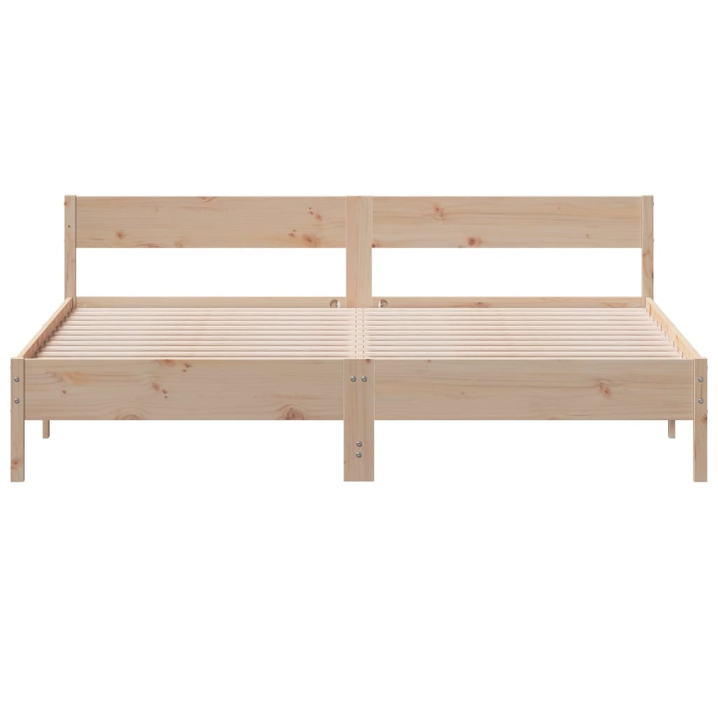 vidaXL Bedframe zonder matras massief grenenhout 180x200 cm bruin, foto 4