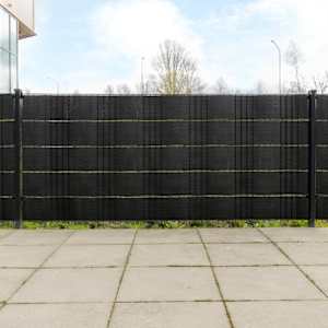 Balkonsko platno 10 kosov črno 255x19 cm poli ratan