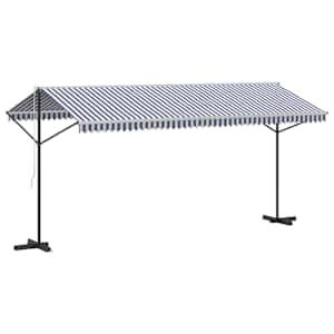 vidaXL eraldiseisev varikatus, sinine/valge, 500x300 cm, kangas, teras