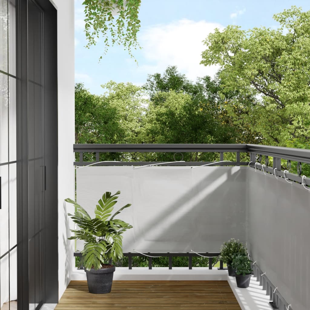 vidaXL Écran de balcon gris clair 75x300 cm 100% polyester oxford