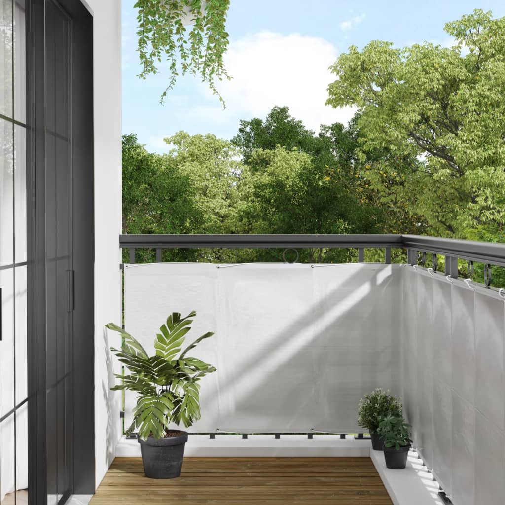 Balkon-Sichtschutz Hellgrau 90×500 cm 100 % Polyester Oxford