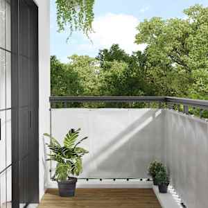 Balkonsko platno svetlo sivo 90x500 cm 100 % poliester oxford