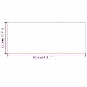 Balkonová zástěna světle šedá 120x300 cm 100% polyester oxford - obrázek 6