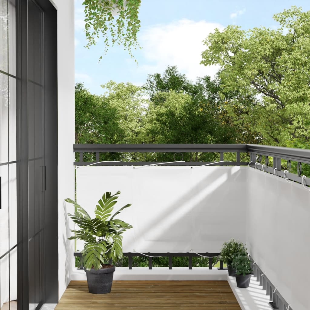 vidaXL Paravan de balcon, alb, 75x800 cm, 100% poliester oxford