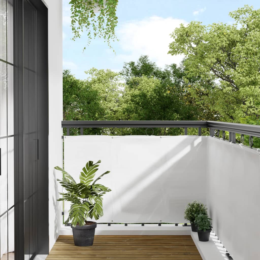 vidaXL Paravan de balcon, alb, 90x700 cm, 100% poliester oxford