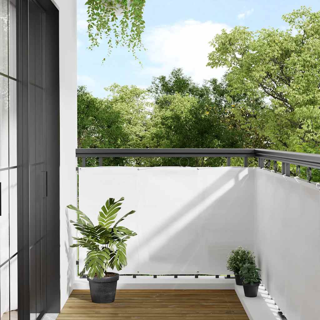 vidaXL Paravan de balcon, alb, 90x700 cm, 100% poliester oxford