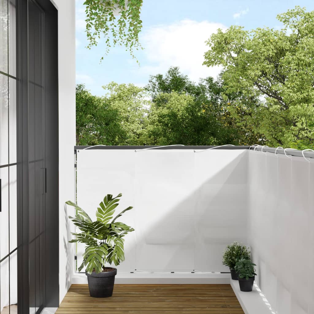 vidaXL Paravan de balcon, alb, 120x800 cm, 100% poliester oxford
