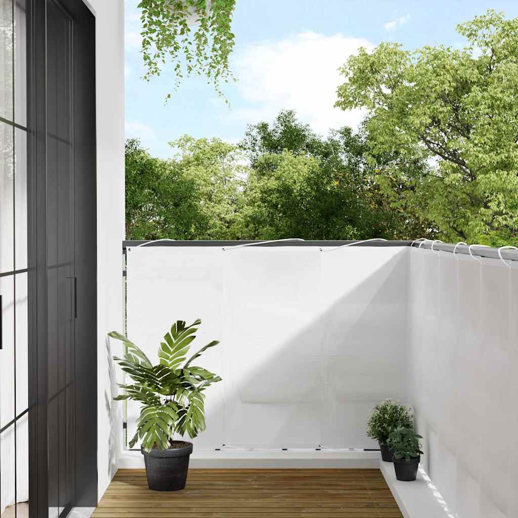 vidaXL Paravan de balcon, alb, 120x800 cm, 100% poliester oxford