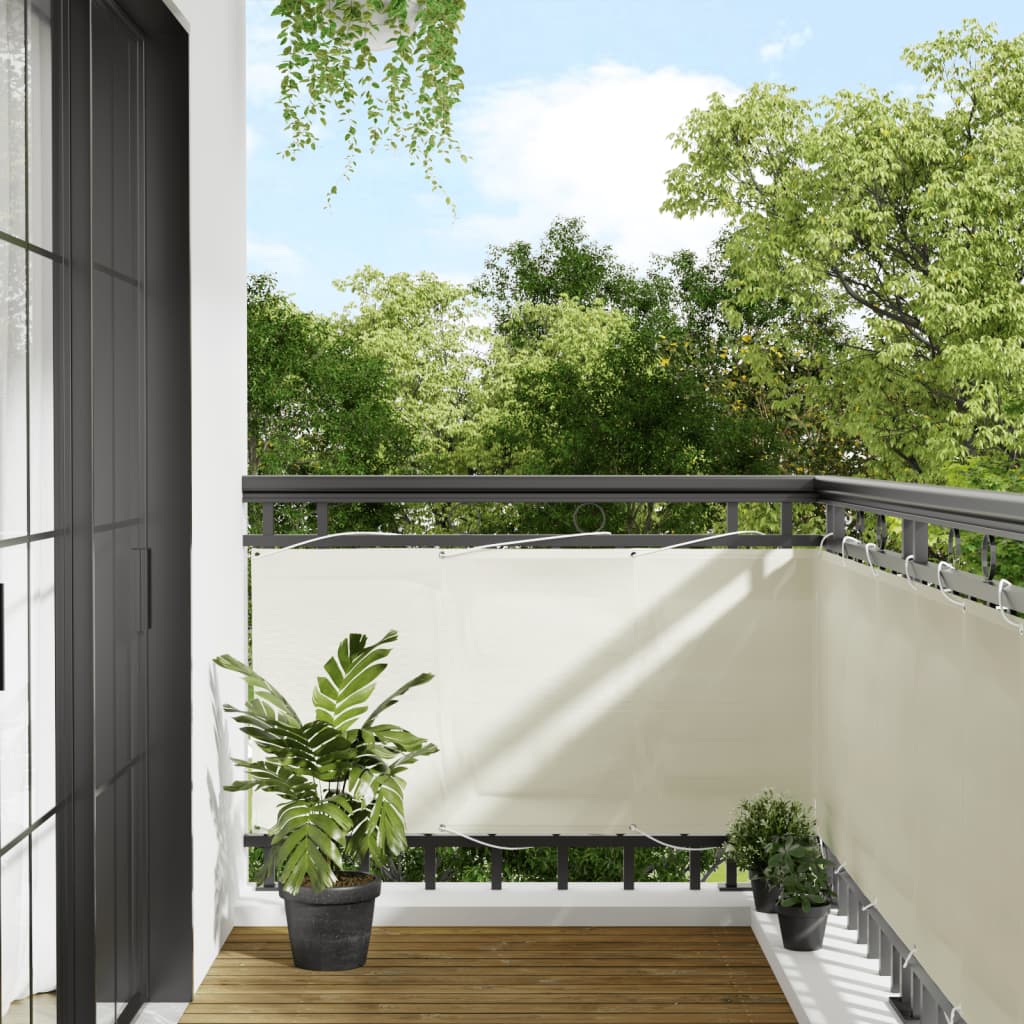 vidaXL Paravan de balcon, crem, 75x700 cm, 100% poliester oxford