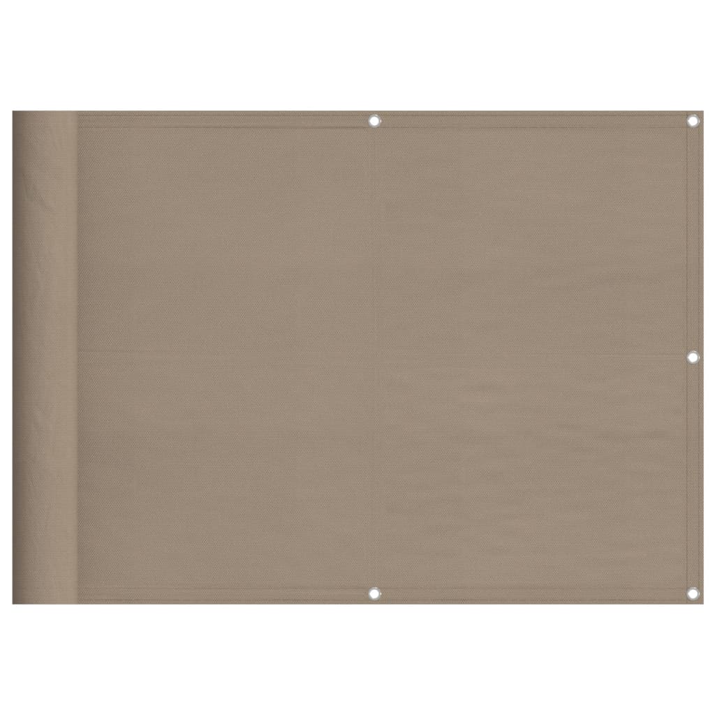 vidaXL BalkonovĂˇ zĂˇstÄ›na taupe 75 x 1 000 cm 100% polyester oxford