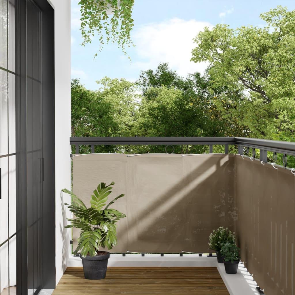 vidaXL Paravan de balcon, gri taupe, 90x1000 cm, 100% poliester oxford