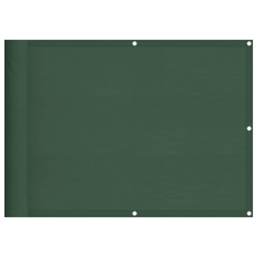 vidaXL Balkonová zástěna tmavě zelená 75x800 cm 100% polyester oxford