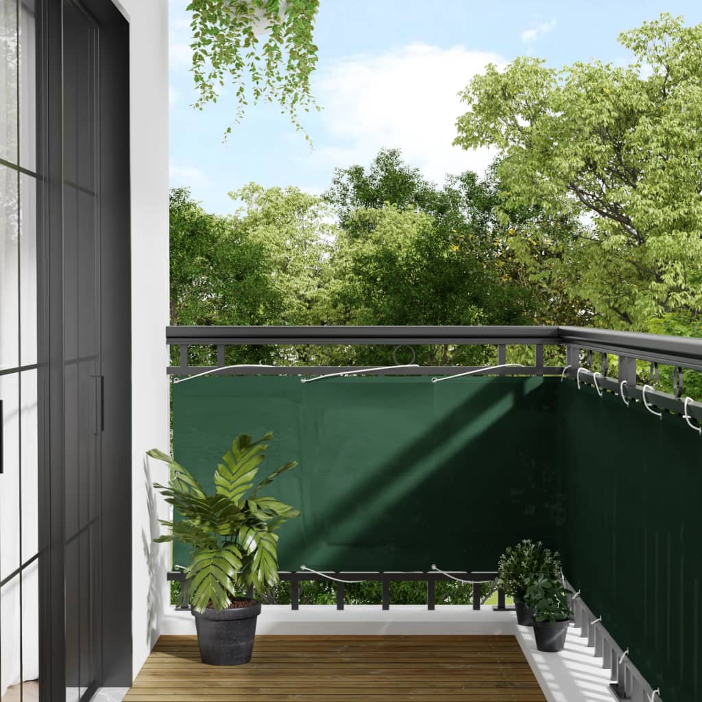 vidaXL Paravan de balcon verde închis 75x800 cm 100% poliester oxford