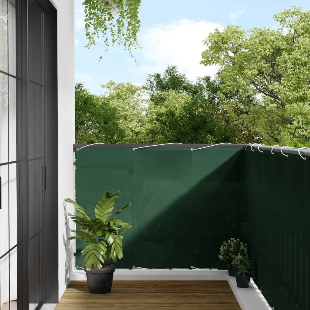 vidaXL Paravan de balcon verde închis 120x800 cm 100% poliester oxford