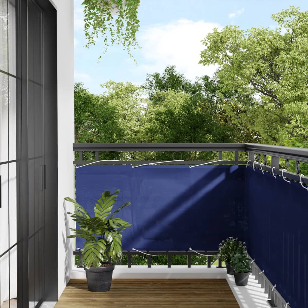 vidaXL Paravan de balcon, albastru, 75x800 cm, 100% poliester oxford