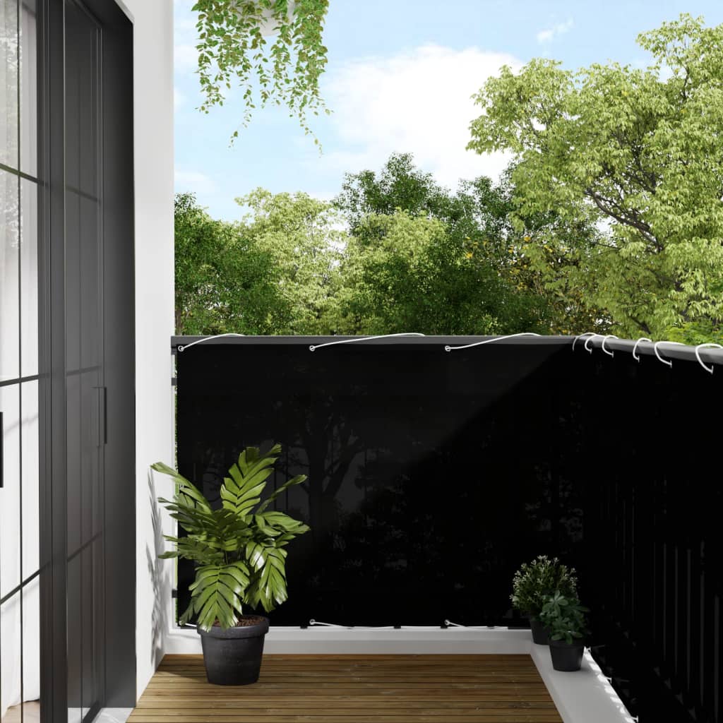 vidaXL Paravan de balcon, negru, 120x700 cm, 100% poliester oxford