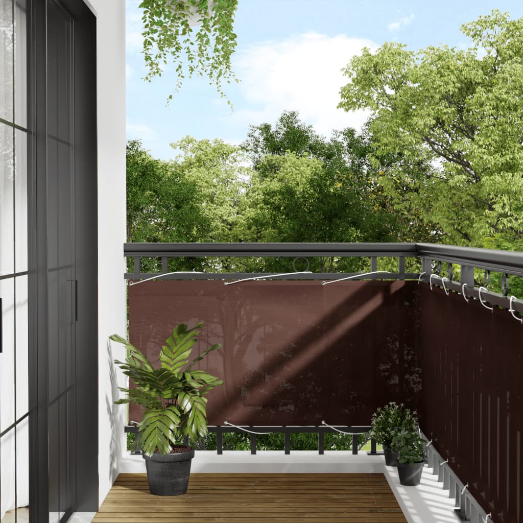 vidaXL Paravan de balcon, maro, 75x800 cm, 100% poliester oxford