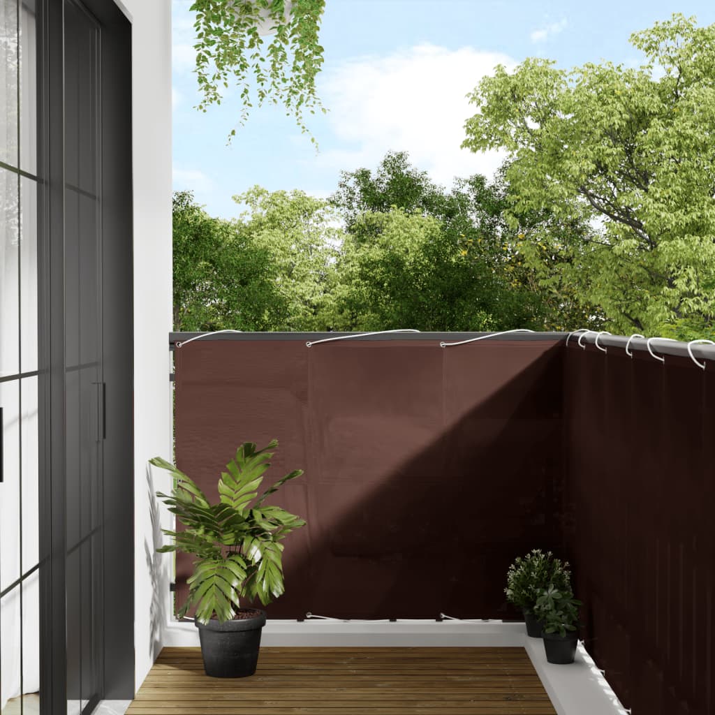 vidaXL Écran de balcon marron 120x700 cm 100% polyester oxford