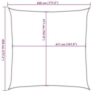Stínicí plachta světle šedá 4,5 x 4,5 m 100% polyester oxford - obrázek 10