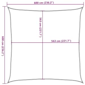 Stínicí plachta světle šedá 6 x 6 m 100% polyester oxford - obrázek 10