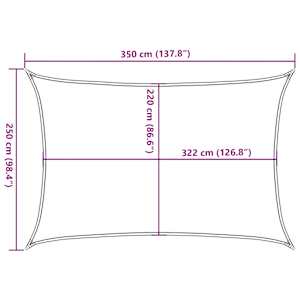 Stínicí plachta světle šedá 3,5 x 2,5 m 100% polyester oxford - obrázek 10