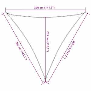 Stínicí plachta písková 3,6 x 3,6 x 3,6 m 100% polyester oxford - obrázek 10
