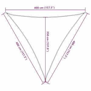 Senčno jadro peščeno 4x4x4 m 100 % poliester oxford - slika 10