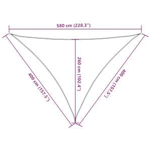Senčno jadro peščeno 4x4x5,8 m 100 % poliester oxford - slika 10